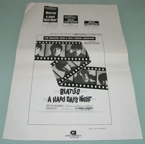 A HARD DAY'S NIGHT original 18" X 12" movie poster Lobby Card THE BEATLES R-1982 - Picture 1 of 1