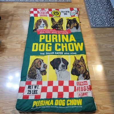 Vintage 1970's Purina Dog Chow Sleeping Bag Promotional Ralston St Louis MO - Image 1 of 4