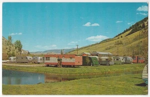 50er Jahre Trailer Park, Jackson Hole, Wyoming, Classic Airstream & andere, Postkarte - Bild 1 von 2
