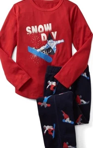 NWT GAP Kids Boys Festive Jersey Long Sleeve Pajama 2 PC Set SZ 4 - Picture 1 of 2