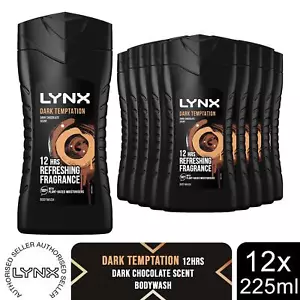 Lynx Dark Temptation 12-H Refreshing Fragrance Shower Gel Body Wash, 12x225ml - Picture 1 of 11