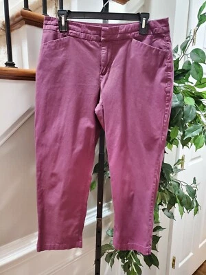 Sonoma Women's Solid Maroon Cotton Mid Rise Straight Leg Casual Pant Size 10 - Image 1 of 4