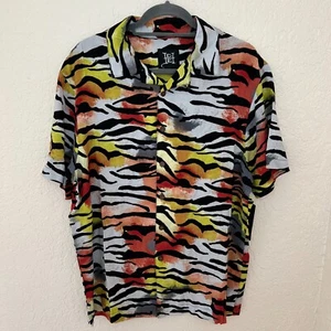 Ed Hardy Herren Large Tiger Claws komplettes Hemd Druck 100 % Viskose weich Knopfleiste neu mit Etikett - Bild 1 von 11