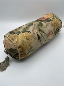 Burlington Monaco Floral Decorative Bolster Neck-roll Pillow - Picture 1 of 8