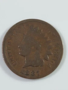 1887-P 1C Indian Head Cent Penny, Better Date, Antique Coinage, Free Shipping - Bild 1 von 3