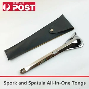 Spork and Spatula All-In-One Tongs, Camping Outdoor Cooking&Eating Backpacking - Picture 1 of 10