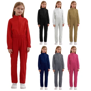 Kids Girls Jumpsuit With Pockets Bodysuit Pageant Overalls Coverall Streetwear - Picture 1 of 70
