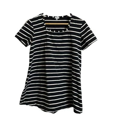 Maternite Maternity Women’s Top Black White Stripes Short Sleeve Size Small - Image 1 of 3