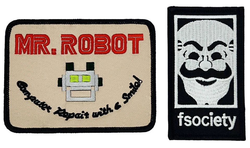 Parche bordado para programa de televisión MR Robot Sociedad | 2 piezas - planchar para coser 4"x3", 3,5" Foto 1 de 1