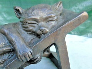 Chat Bronze Dans Sculptures Statues Pour La Decoration Interieure De La Maison Ebay