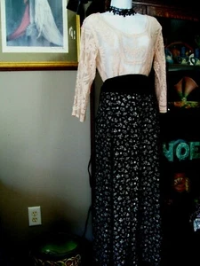 4 pc Victorian Costume Size M Goth Music Man Skirt, Blouse Choker Sash Titanic - Picture 1 of 4