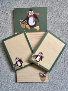 🧺🐧🎄Set Of Three Longaberger Penguin Holiday Notepads - Picture 1 of 10