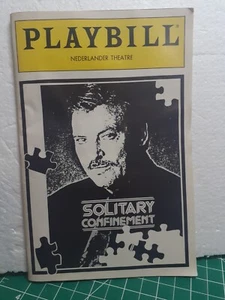 SOLITARY CONFINEMENT Nov. 1992 Opening Night Playbill: w/ WYNDHAMS THEATRE - Picture 1 of 6