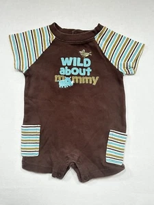 Mono corto vintage para bebé rinoceronte" rana bebé rinoceronte marrón, 3-6 meses. - Imagen 1 de 2