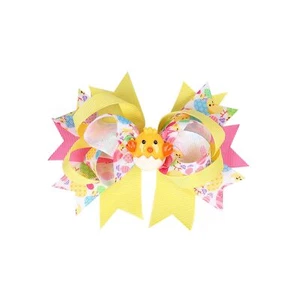 Easter Bunny Hair Bow Yellow Hair Clip Non-Slip Cute Barrette 1PC - Picture 1 of 7