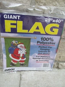 Bandiera Babbo Natale gigante Emson 28 x 40 da interno/esterno nuova con scatola - Foto 1 di 3