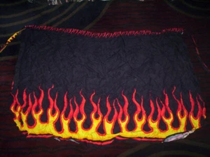 flames skirt sarong black fire tie up sarong DandL Creations one size fire flame - Picture 1 of 2