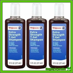 3 EXTRA STRENGTH Walgreens T-Gel Shampoo Compare to Neutrogena T/Gel 1% Coal Tar - Picture 1 of 2