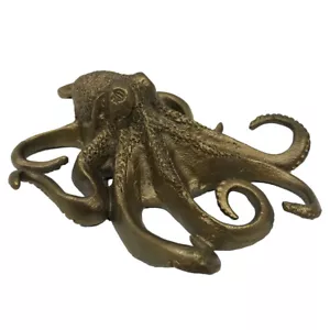 Peso de papel para pulpo recubierto de latón antiguo - decoración náutica de playa estilo antiguo - Imagen 1 de 4