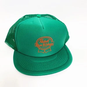 Cappello camionista birra nastro blu PBR Pabst Otto snapback schiuma rete posteriore verde - Foto 1 di 5