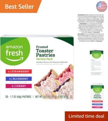 Nutritious 12-Count Toaster Pastries Variety - Strawberry, Blueberry, and Cherry - Image 1 of 4