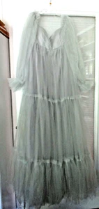 Silber TÜLL UMSTANDSKLEID SCHULTERFREI ~ Damen Large/XL ~ Neu ohne Etikett (tk) - Bild 1 von 7