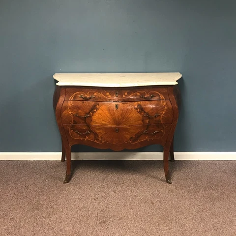 3 Drawer Italian Inlay Marble Top Bombay Chest Cover