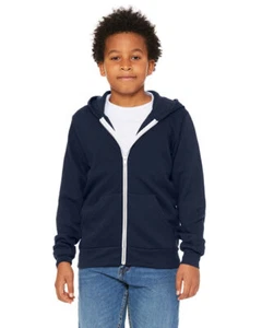 Bella + Canvas 3739Y Youth Sponge Fleece Full-Zip Hooded Sweatshirt - Picture 1 of 7