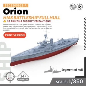 SSMODEL 592S-A 1/350 Kit Modelo Militar HMS Orion Acorazado Casco Completo JUEGOS - Imagen 1 de 4