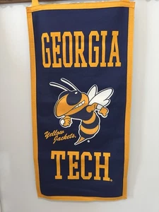 Georgia Institute Of Technology Wool Felt Banner Flag Tech Yellow Jackets - Picture 1 of 9