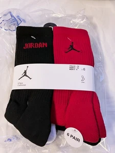 Jordan Kinder Legend 6 Paar gepolsterte Crew-Socken mehrfarbig 5Y-7Y BJ0343-RK2 - Bild 1 von 4