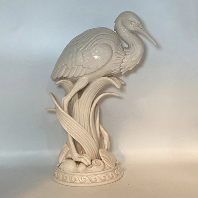 Fitz & Floyd Atlantis Garza Pájaro Estatuilla Escultura Conchas Marinas Costeras Decoración del Hogar Foto 1 de 4