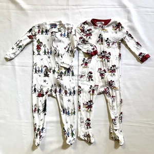 Pottery Barn Kids Dr. Seuss's The Grinch Mickey Mouse Baby Pajamas 18-24 Months - Picture 1 of 20