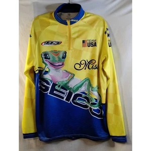 Game Gear Langarm Trikot T-Shirt USA Team Frosch Print gelb/blau Gr. LG - Bild 1 von 10
