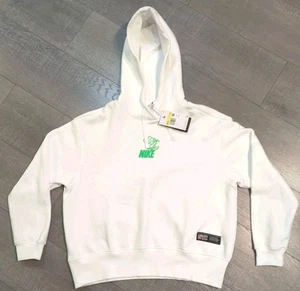 Nike Women's Hoodie Pullover White NYC Theme Size Small Oversized Swoosh NWT - Picture 1 of 17