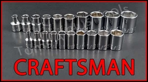 CRAFTSMAN TOOLS 20pc Short 1/4 & 3/8 SAE standard 6pt ratchet wrench socket set - Picture 1 of 5