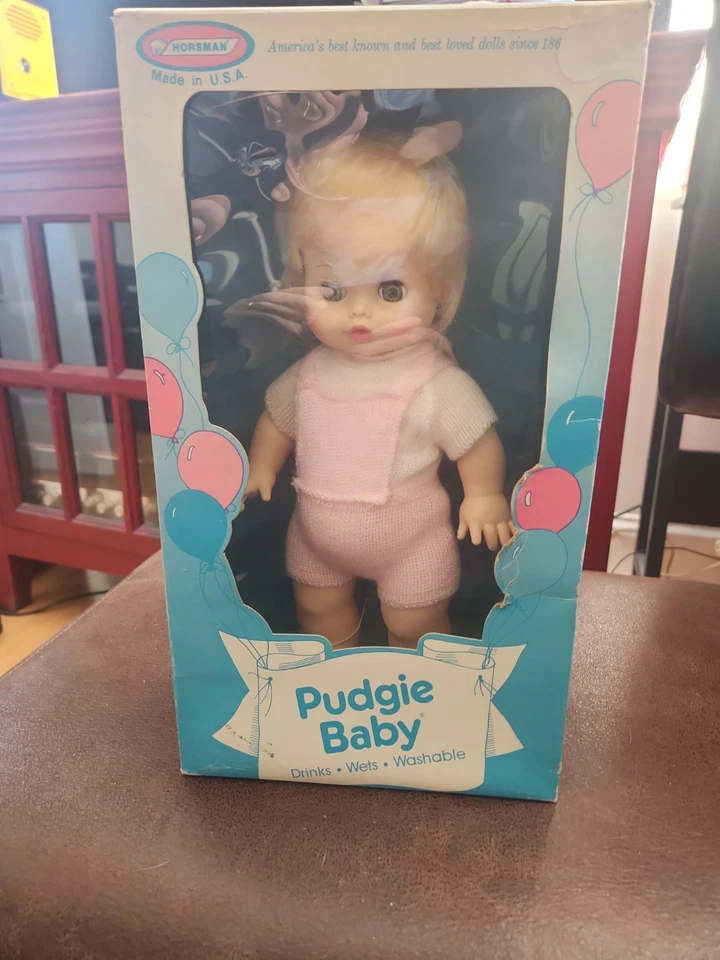 Винтажная кукла Horsman 1969 Pudgie Baby 12 дюймов напитки влажные новая в коробке сделано в США - Изображение 1 из 4
