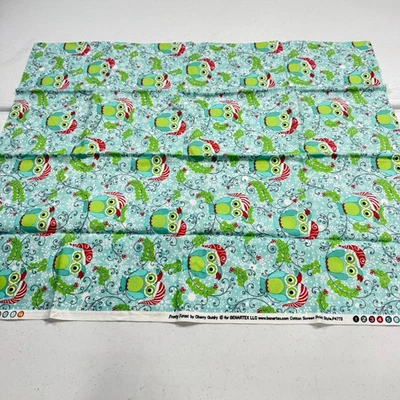 Benartex Tela Algodón Verde Búhos Bosque Escarchado Vacaciones 43x27 4773 Foto 1 de 4