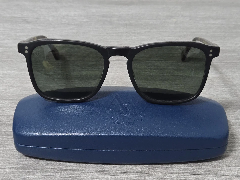 Gafas de sol RAEN Wiley negro mate/atigrado lentes verdes polarizadas 54-19-145 con estuche Foto 1 de 4