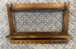 Organizador de Joyería Rústico con Barra de Pulsera Montado en la Pared Soporte Colgante de Madera - Imagen 1 de 11