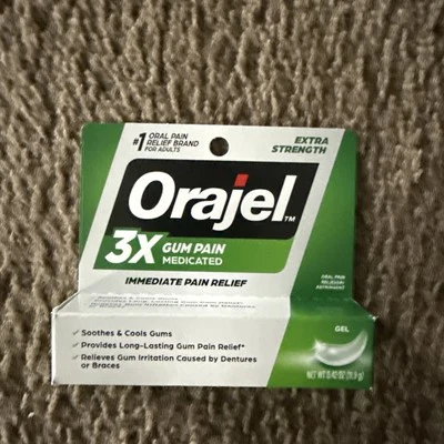 Orajel 3X Medicated Gum Pain Gel NEW expires 2027 - Image 1 of 2