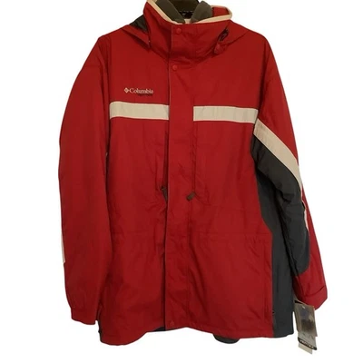 NUEVO CON ETIQUETAS Columbia Hombres XL HOODOO Parka Granero Rojo Chaqueta con Capucha Abrigo Vertex Foto 1 de 4