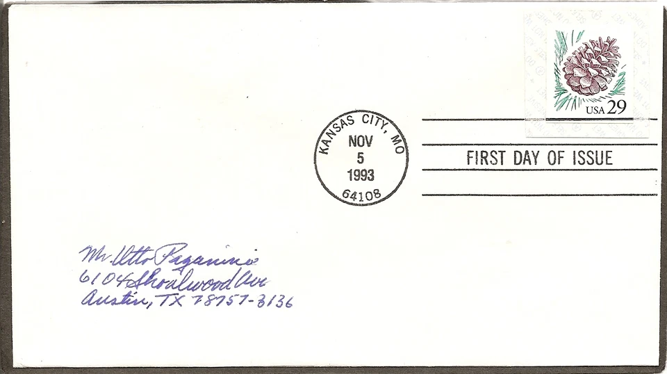 US SC # 2491 Pine Cone FDC .Uncacheted - Image 1 of 1