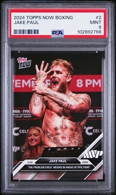 2024 TOPPS NOW BOXING #2 JAKE PAUL POP 3 PSA 9 MINT - Image 1 of 2