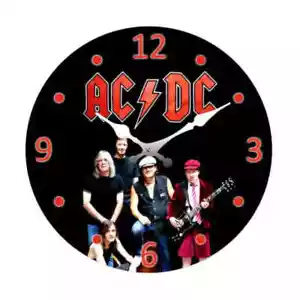 ACDC Glass Clock 17cm Clock Man Cave Home Bar Wall Mount or Free Standing - New - Picture 1 of 1