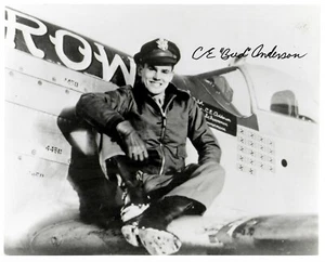 CE Bud Anderson signed 8x10 Foto WWII Ace P-51 Old Crow (d) 2024 - Bild 1 von 1
