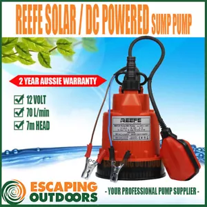 12v Vortex Sump Pump w Float Switch 70 L/min 7m head SOLAR STORMWATER DEWATERING - Picture 1 of 3