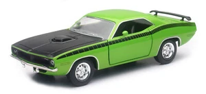 1970 Plymouth Cuda, Muscle Car, Collectible, Diecast 1:25 New Ray Toy, Green,W/B - Picture 1 of 1