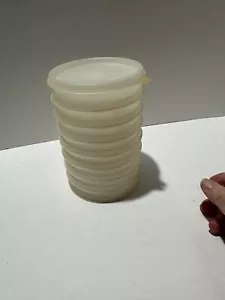 Vintage Tupperware #215-25 Round Sheer A Tab Tupper Seal 8 Pc  Stackable - Picture 1 of 6