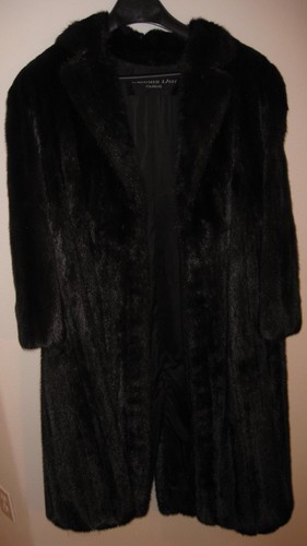 Cappotto Christian Dior marrone scuro visone lunghezza intera.